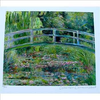 Claude Monet JAPANESE BRIDGE Estate Signed & Stamped Limited Ed. Giclee