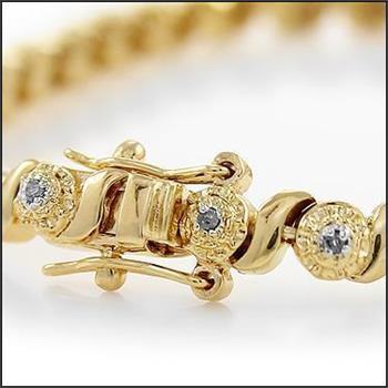New! 0.30 ctw Natural Diamonds 18KGP Designer Bracelet Size 7.5