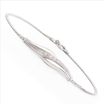 New! 0.10 cts Natural Diamond Sterling Silver Designer Bracelet MSRP $2,285!