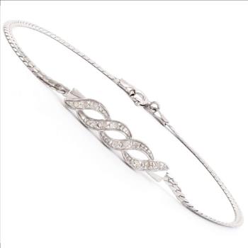 New! 0.14 cts Natural Diamonds Sterling Silver Designer Bracelet MSRP $2,335!