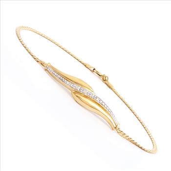 New! 0.10 cts Natural Diamond 18KGP Sterling Silver Designer Bracelet MSRP $2,285!