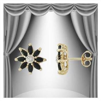 New! 1.63 Ctw Natural Sapphire & Diamond Designer 18KGP Earrings MSRP $1,665!