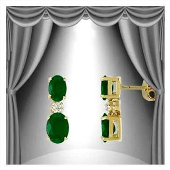 New! 2.02 Ctw Natural Green Agate Diamond 18KGP Designer Earrings MSRP $1,485!