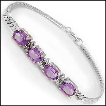 New! 2.78 Ctw Natural Amethyst & Diamond Designer Bracelet MSRP $1,785!