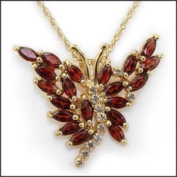 New! 3.44 Ctw Natural Garnet & Diamond 18KGP Designer Necklace MSRP $1,985!