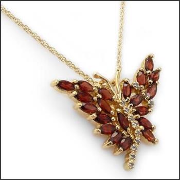 New! 3.44 Ctw Natural Garnet & Diamond 18KGP Designer Necklace MSRP $1,985!
