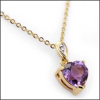New 2.12 Ctw Natural Amethyst & Diamond Designer 18KGP Necklace MSRP $1,585!