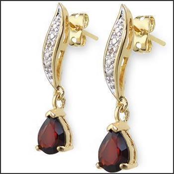 New 2.47 CTW Natural Garnet & Diamond Designer Earrings MSRP $1,375!
