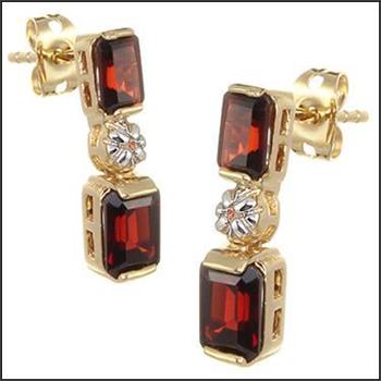 New 3.52 CTW Natural Garnet & Diamond Designer Earrings MSRP $1,385!