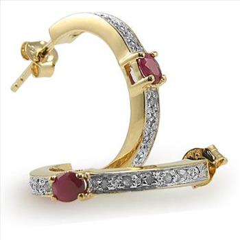 New 3.52 CTW Natural Ruby & Diamond Designer Earrings MSRP $1,395!