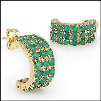 New 2.25 CTW Natural Green Agate Designer Earrings MSRP $1,345!