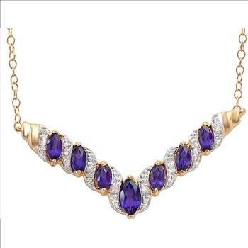 New 1.76 CTW Natural Amethyst & Diamond Designer Necklace MSRP $1,665!