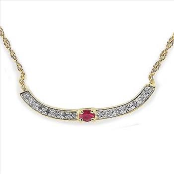 New 0.35 CTW Natural Ruby & Diamond Designer Necklace MSRP $1,465!