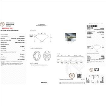 New $12,975 Value! 1.89 Cts IGI Certified Lab Grown Diamond 14K Gold Designer Ring E-F VVS