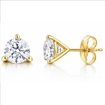 New! $6,895 Value! 2.16 Ctw IGI Certified Top Lab Diamonds 14K Gold Earrings E VVS IDEAL Cut