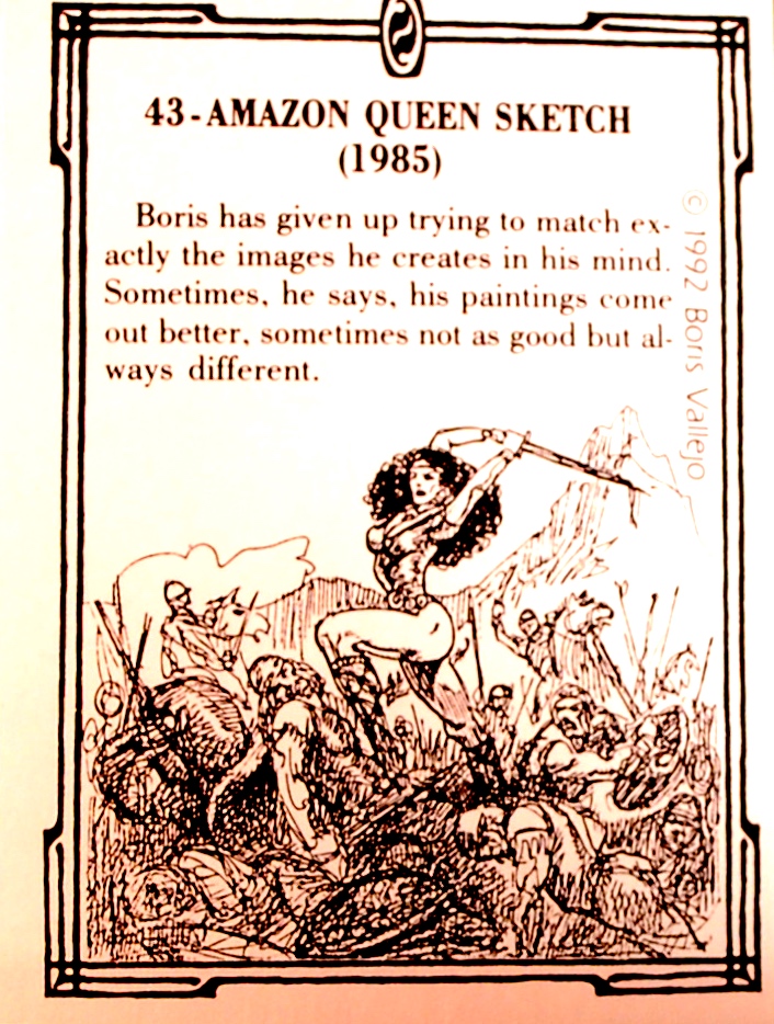 ARTIST BORIS VALLEJO AMAZON QUEEN SKETCH (1985) Property Room