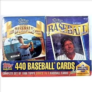 1996 Topps MLB Baseball Mickey Mantle Cereal Box Type Factory Sealed Set with 440 Regular Cards Plus 4 Bonus Mantles