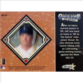JEFF BAGWELL ~ 1996 UPPER DECK ~ AMAZING GREATS ~ HOUSTON ASTROS