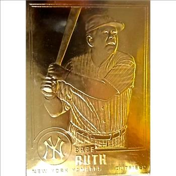 BABE RUTH ~ 1996 DANBURY MINT 23KT GOLD FOIL CARD