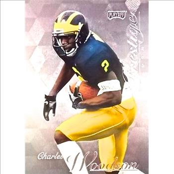 CHARLES WOODSON ~ 1998 PRESTIGE ~ ROOKIE CARD ~ UNIVERSITY OF MICHIGAN