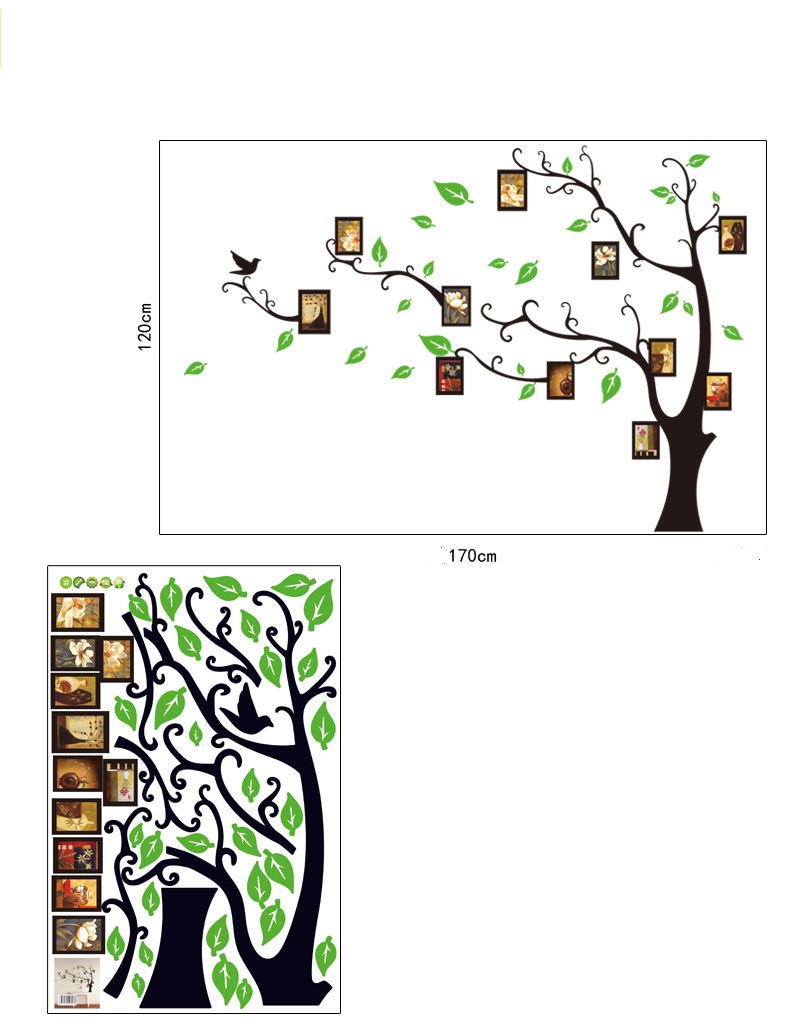 Green Leafy tree Family Photo Removable Wall Art Property Room