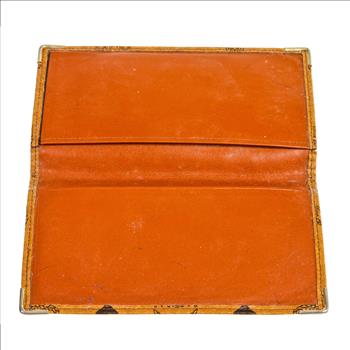 MCM Tan Multicolor Monogram Leather Checkbook Cover