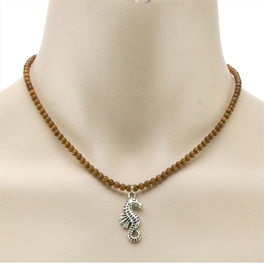 Collier Perles œil De Chat Multicolore – Résine, Plaqué Argent, Occasion