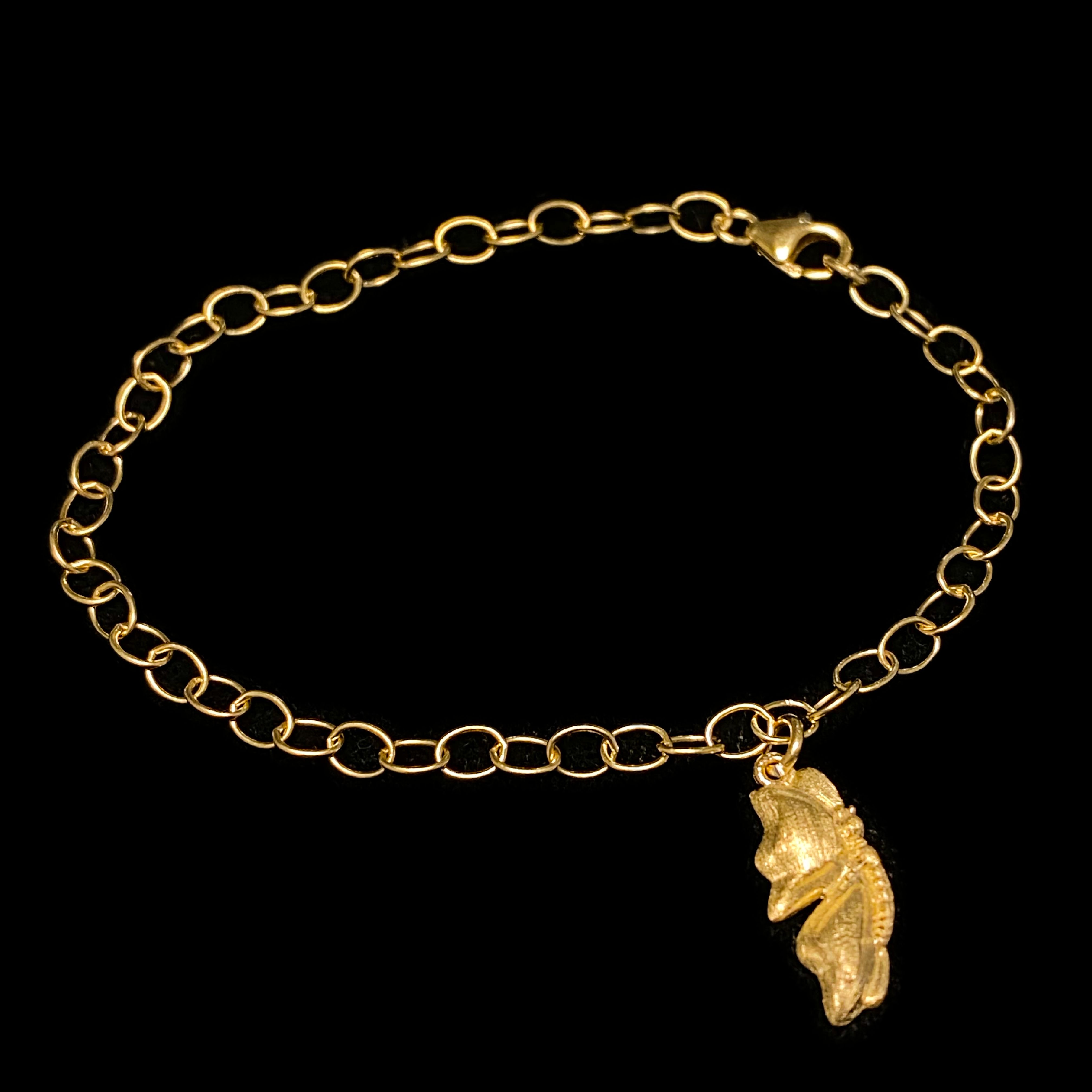 14K over Sterling Silver Butterfly Charm Bracelet Property Room