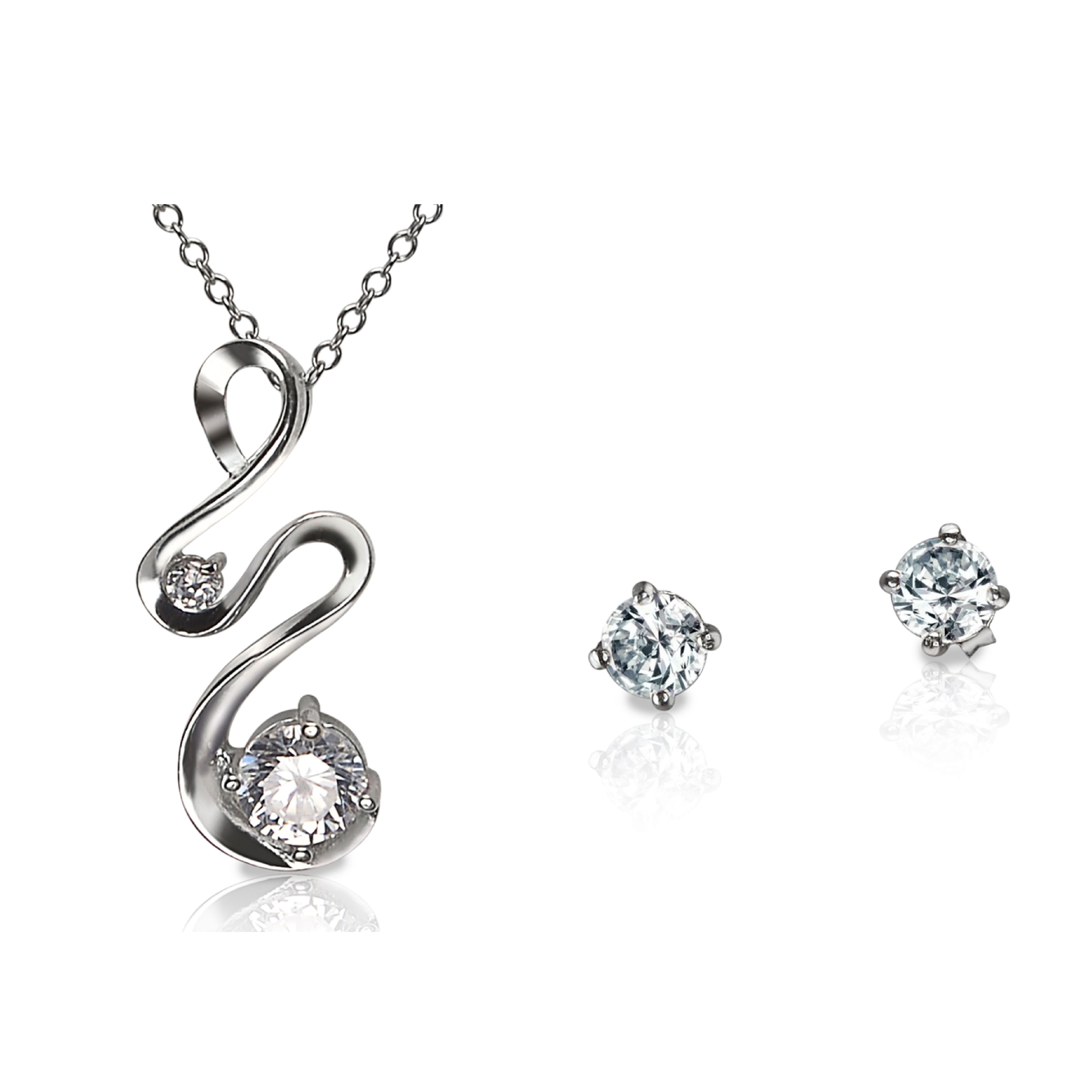 Ribbon Journey Silver Pendant & Earrings Sterling Silver Set Property