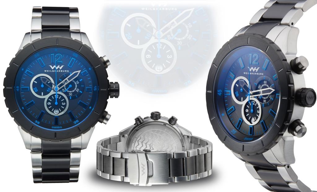 Montre Homme Weil & Harburg Swiss GMT - Mouvement Suisse Ronda, 100m étanche, Boîtier 49mm