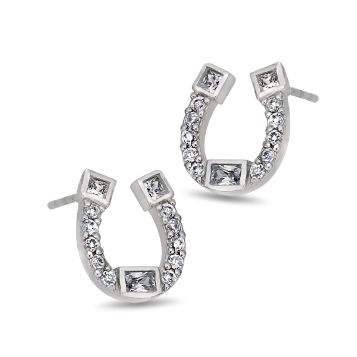 Simulated Diamond Horseshoe Stud Earrings Property Room Simulated Diamond Horseshoe Stud Earrings