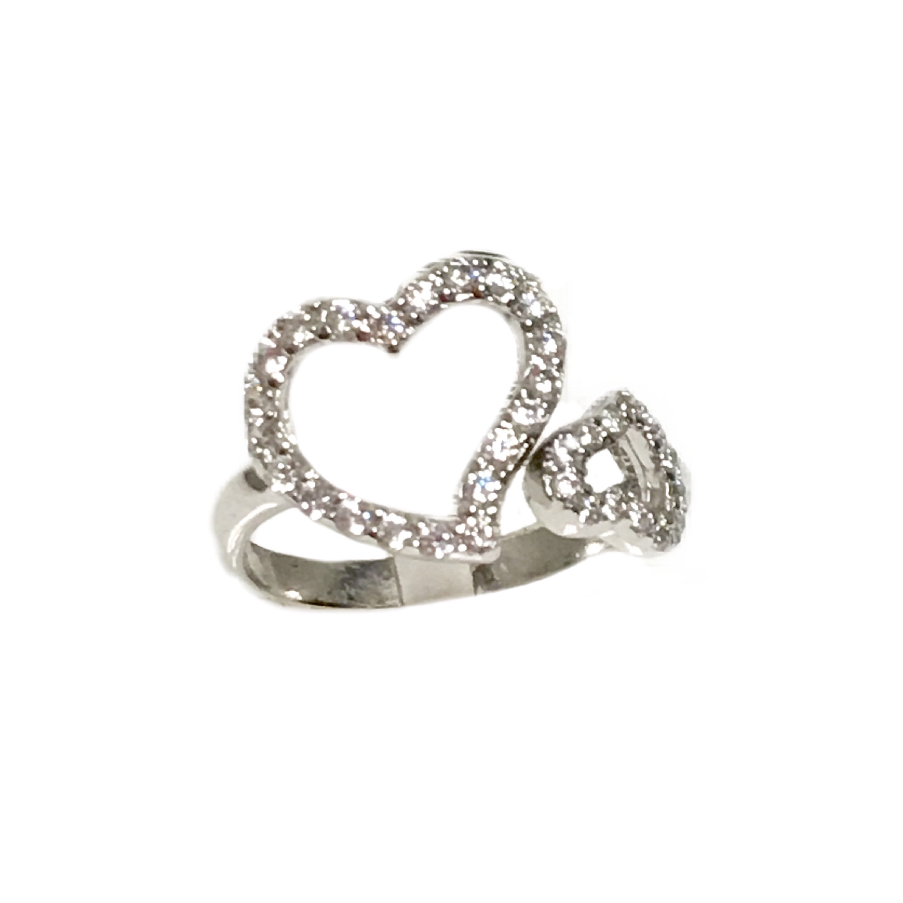 Sterling Silver Heart Ring - Love & Hearts Theme, Sizes J Through W, 925 Silver