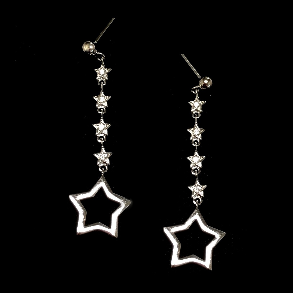 Sterling Silver Stars Drop Dangle Earrings Property Room