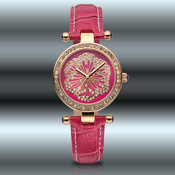 Montre Femme Charles Latour Dahlia - Cadre Acier, Bracelet Cuir - Quartz Japonais