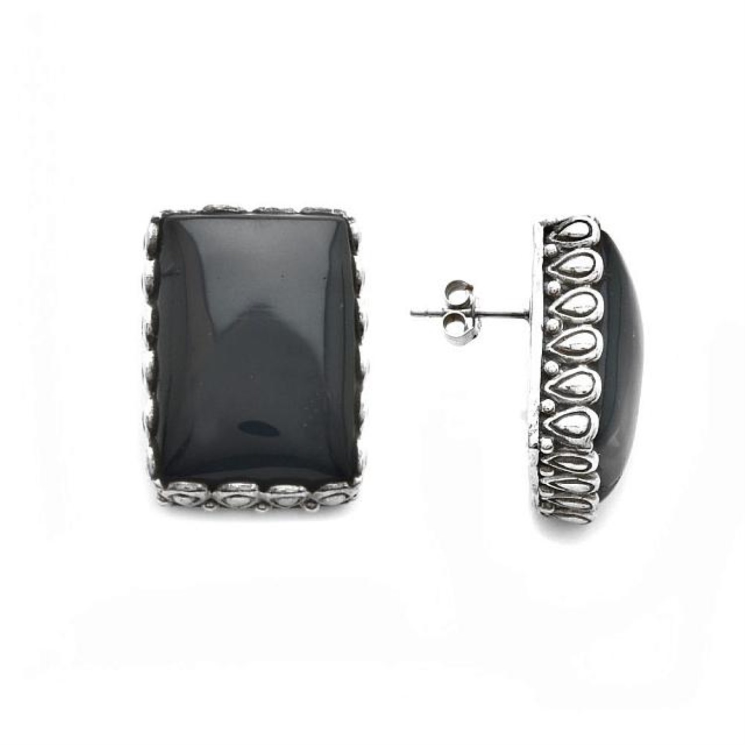 Large Black Onyx Stud Earrings Property Room An Image Relevant To This Listing Large Black Onyx Stud Earrings
