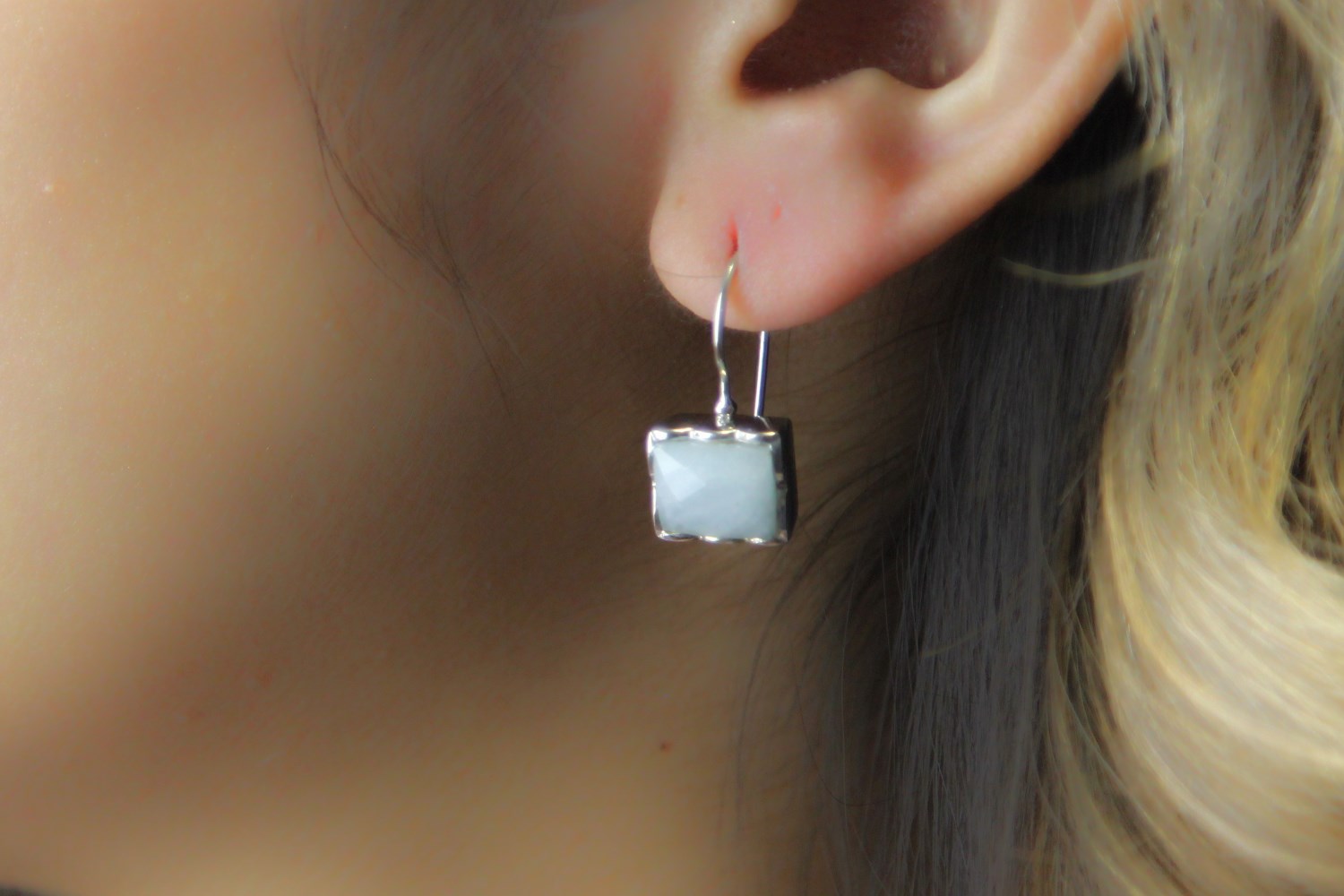 Sterling Silver 10x8mm Milky Aquamarine Drop Earrings Property Room Sterling Silver 10x8mm Milky Aquamarine Drop Earrings