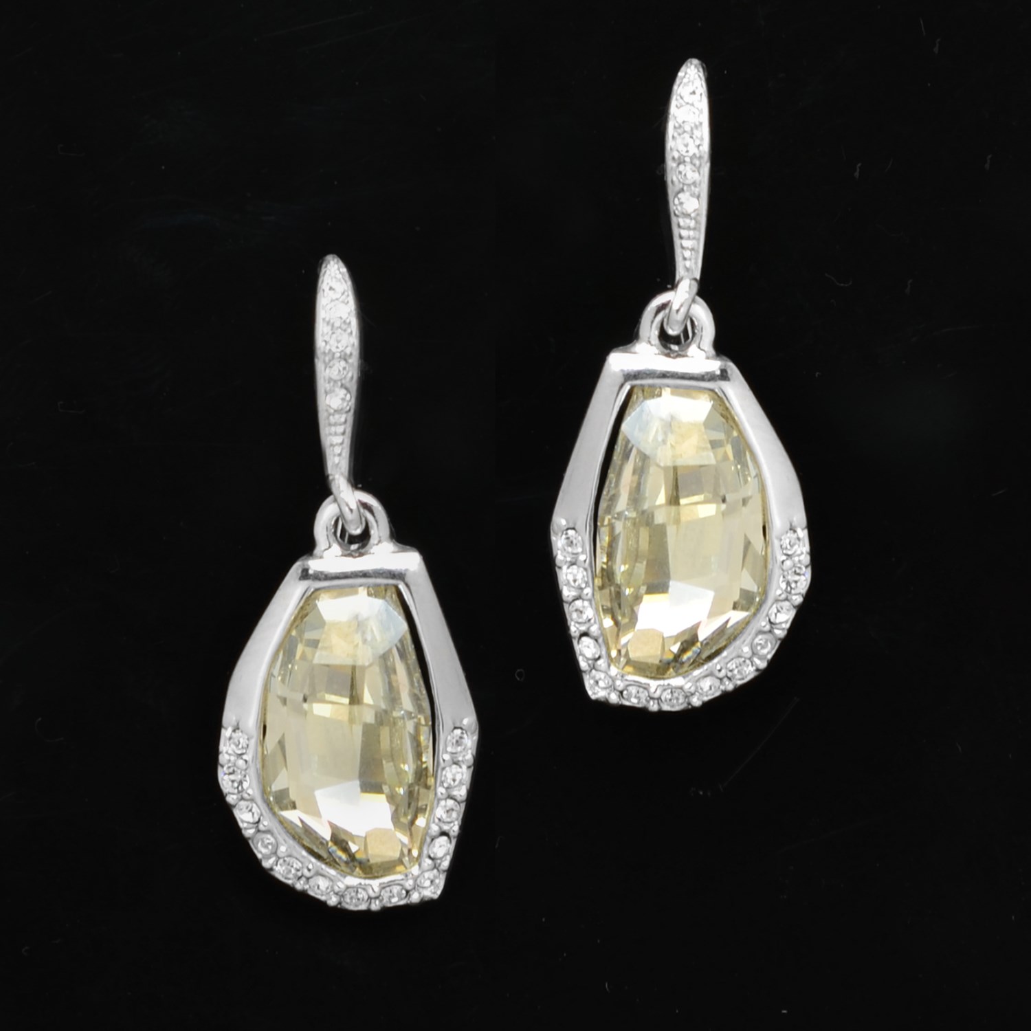 Sterling Silver Crystal Drop Earrings Made W Swarovski Elements An Image Relevant To This Listing Sterling Silver Crystal Drop Earrings Made W Swarovski Elements