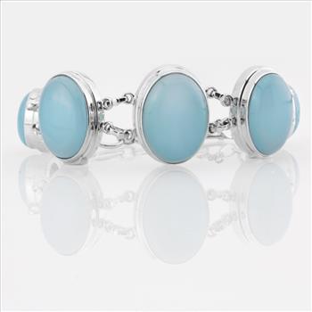 Aqua Chalcedony Adjustable 8 Inch Toggle Bracelet