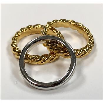 Two Tone Braided and Solid Stackable Rings