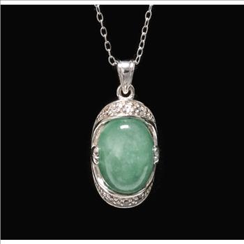 Sterling Silver Jade Pendant with Chain