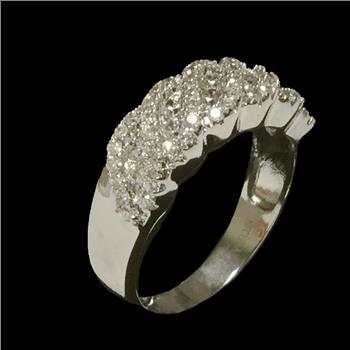 Silvertone Engagement Ring Size 7