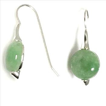 Sterling Silver Jade Drop Earrings 