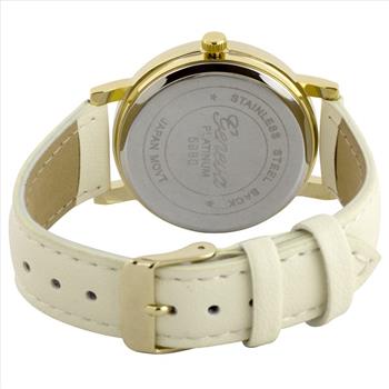 White Sparkle, White Leather Strap, Ladies Watch