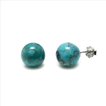 8mm Turquoise Stud Earrings