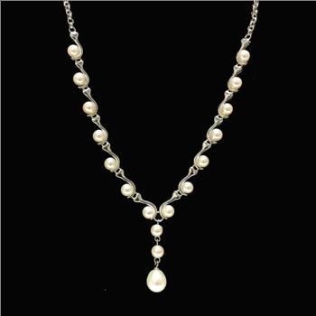 Sterling Silver Pearl Necklace 