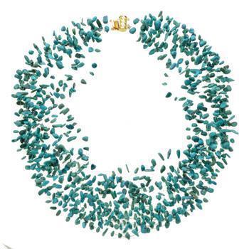 14K Multi Strand Illusion Floating Turquoise Necklace