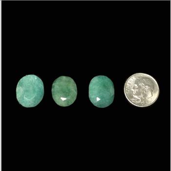 (3) Green Corundum Loose Stone