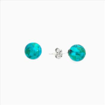 8mm Turquoise Stud Earrings