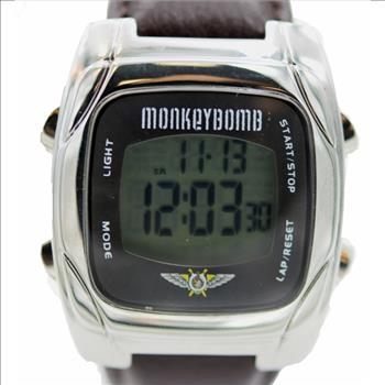 Casual Digital Leather Men's Watch