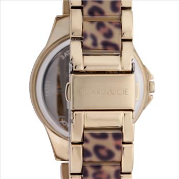 Casual Leopard Print Link Ladies Watch